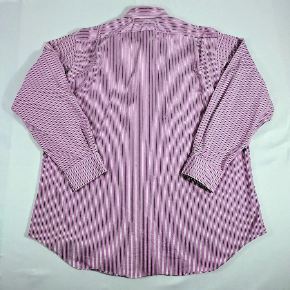 Polo Ralph Lauren Dress Shirt Mens Sz 17 34/35 Regent Classic Fit Pink Striped